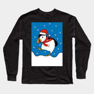 Puffin In The Snow Long Sleeve T-Shirt